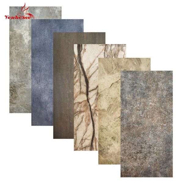 Self-adhesive marble-pattern waterproof floor stickers for DIY home decoration in bathrooms, walls, and rooms