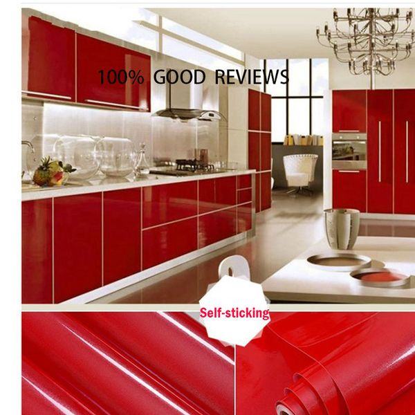 Self-adhesive solid color wallpaper for wardrobe makeover, oil-resistant and waterproof kitchen contact film, removable wall sticker 201009