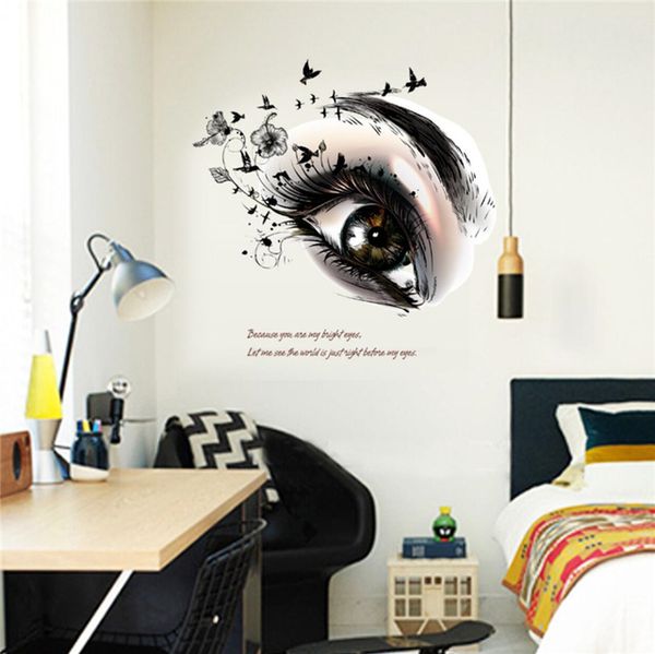 Sexy Eye Wall Sticker for Girl's Bedroom and Living Room Mural Art Decals