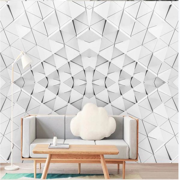 Simple 3D stereoscopic wallpaper featuring geometric space art for TV backgrounds
