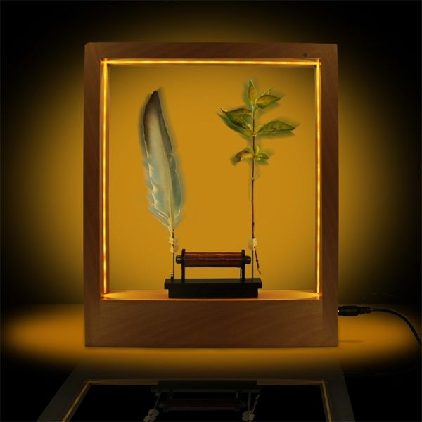 Slow-motion LED sculpture with optical illusion effect, lightweight desktop decor for downtime action display