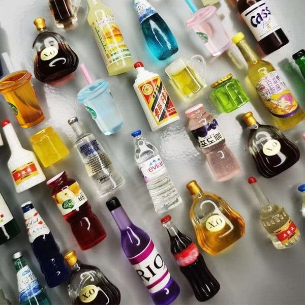 Small adorable beverage bottle fridge magnets for decorative and practical home use