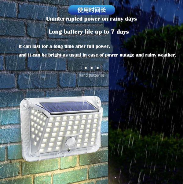 Solar-powered outdoor street lights with motion sensor for garden and patio, featuring transparent waterproof LED design