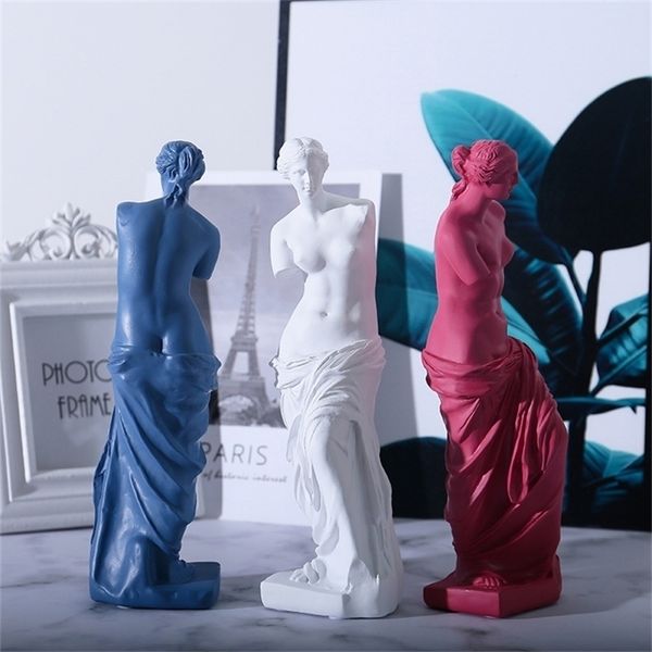 Statue of Greek goddess with broken arms, artistic resin sculpture model inspired by Milo's Venus