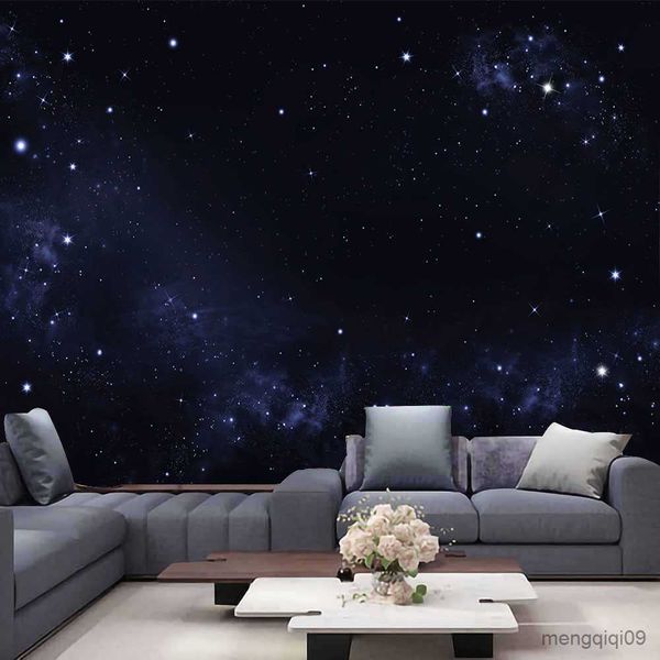 Tapestry featuring a mysterious universe design with blue stars, perfect for bedroom or living room decor