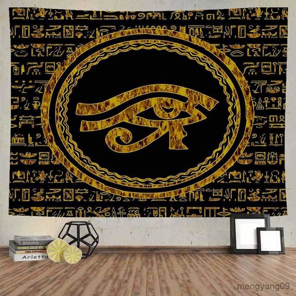 Tapestry featuring the Eye of Horus, an ancient Egyptian wall hanging depicting gods, pharaohs, and hieroglyphs for bedroom decor