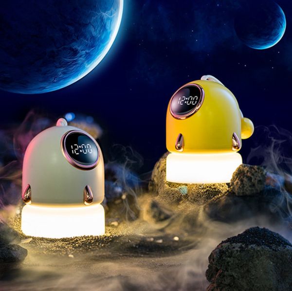 The latest portable LED desk clock projecting a romantic starry sky ambiance for kids' bedrooms
