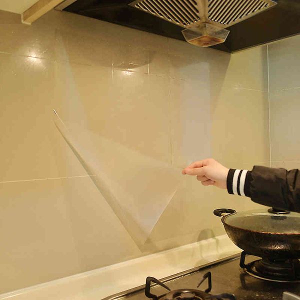 Transparent oil-resistant kitchen wall sticker for furniture, tiles, and glass protection with heat-resistant decorative film