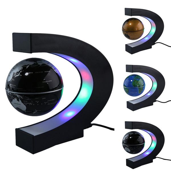 US/EU/UK/AU Plug LED Floating World Map Globe with Magnetic Levitation for Home Office Decor and Gift
