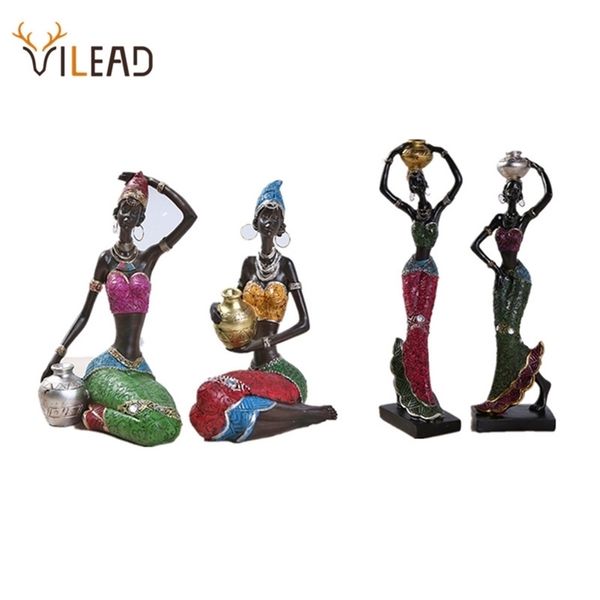 Vintage African-inspired resin figurine for stylish home decor and gifting