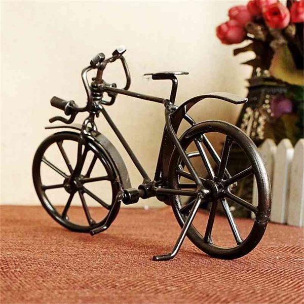 Vintage bicycle figurine metal art for home decor, miniature model ideal as kids' birthday gifts