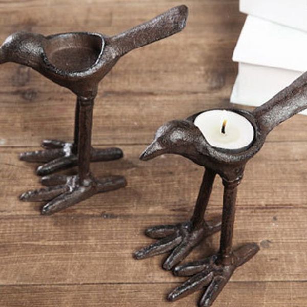 Vintage iron metal bird candelabra for table decor at home parties