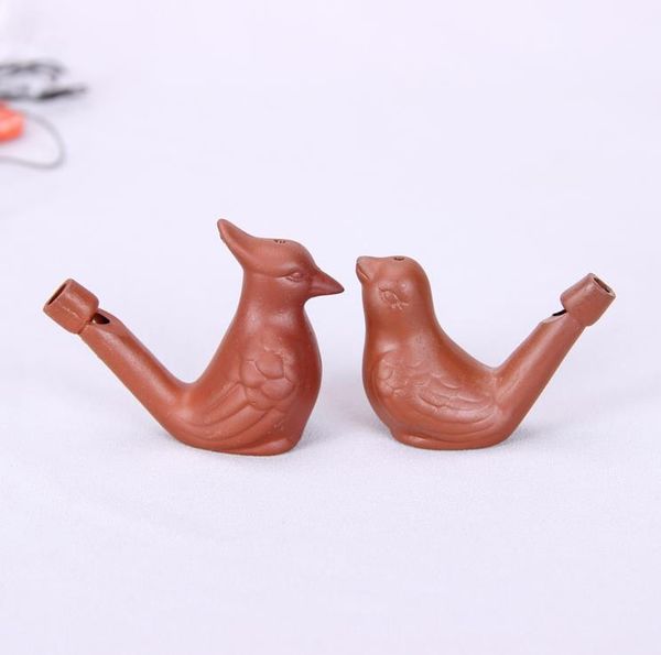 Vintage purple ceramic bird-shaped whistle, a fun water ocarina that chirps, perfect for bath time, kids' toys, gifts, or crafts