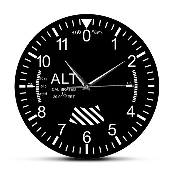 Vintage-inspired altimeter wall clock with aviation design for home decoration