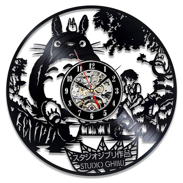 Vinyl wall clock featuring My Neighbor Totoro design, a charming home decor piece and perfect Christmas gift for kids
