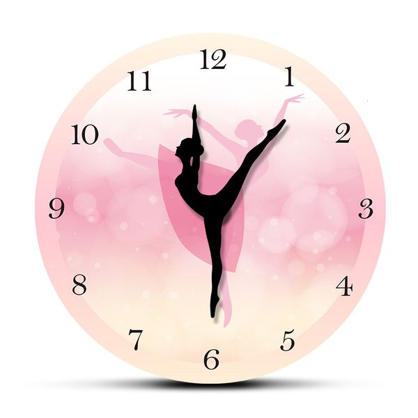 Wall Clock Featuring Ballet Dancer with Moving Leg Needle, Ideal for Baby Girl's Room or Living Room Decoration