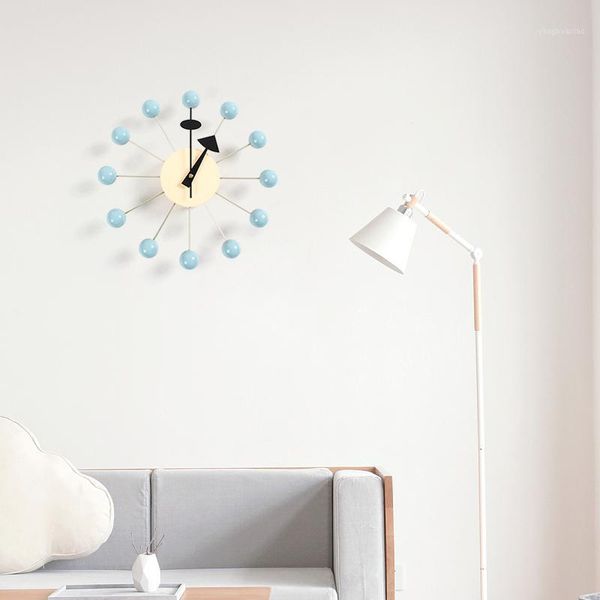 Wall Clocks Q012 Decor Clock Watch Quiet Quartz Needle Fashion Wooden Ball Living Room And Kid Room1