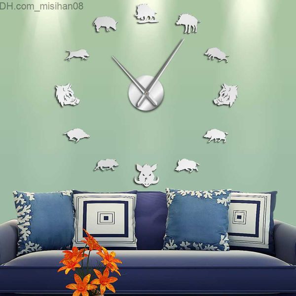 Wall Clocks Sus Scrofa Wild Boar Figures Wall Art Mirror Stickers DIY Giant Wall Clock Wild Pig Large Hanging Clock Wall Watch Hunter Gifts

DIY Wild Boar Wall Clock - Large Hanging Timepiece with ...