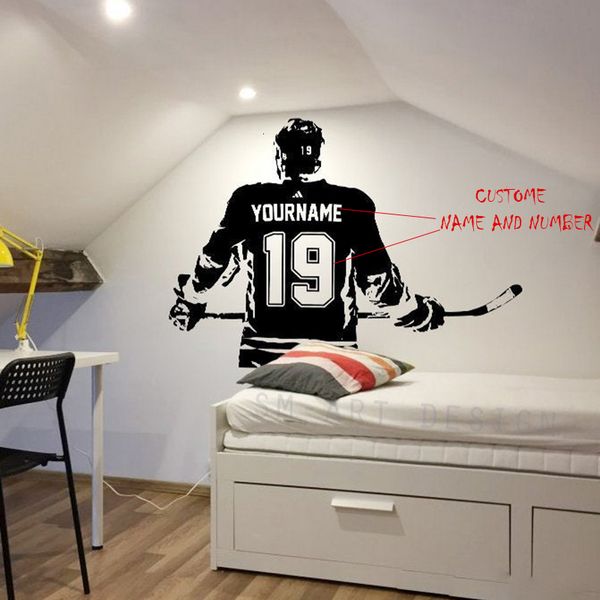 Wall Stickers Hockey Vinyl Sticker Custom Name Hockey Decal Hockey Wall Decor Numbers A1-047 Paper ROWNOCEAN Modern Ice Choose Name and Jers

Custom hockey wall decals with names and numbers, modern vinyl stickers for ice-themed decor