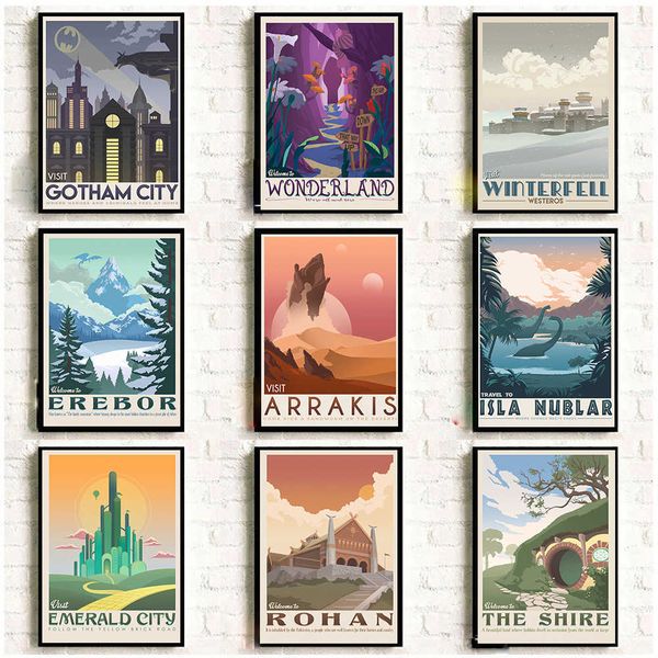 Wallpapers Famous Movie Wall Art Canvas Painting Rohan Arrakis Landscape Posters and Prints Wall Picture Travel Gift Living Room Home Decor