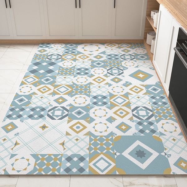 Waterproof kitchen carpet mat with non-slip PVC backing, customizable size