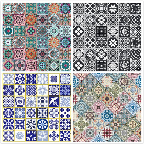 Waterproof PVC bathroom wall decals with self-adhesive backing, heat-resistant and oil-proof kitchen wallpaper tiles