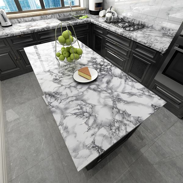 Waterproof PVC self-adhesive stickers for kitchen countertops and walls, marble-patterned DIY wallpaper

Oil-resistant self-stick vinyl decals for kitchen surfaces, marble-look removable wall cover...