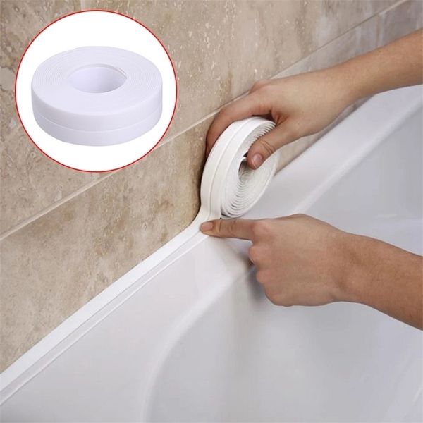 Waterproof self-adhesive PVC tape for sealing sinks, baths, showers and kitchens, resistant to mold and moisture