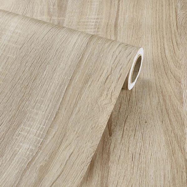 Waterproof self-adhesive wood grain PVC stickers for furniture and home decor