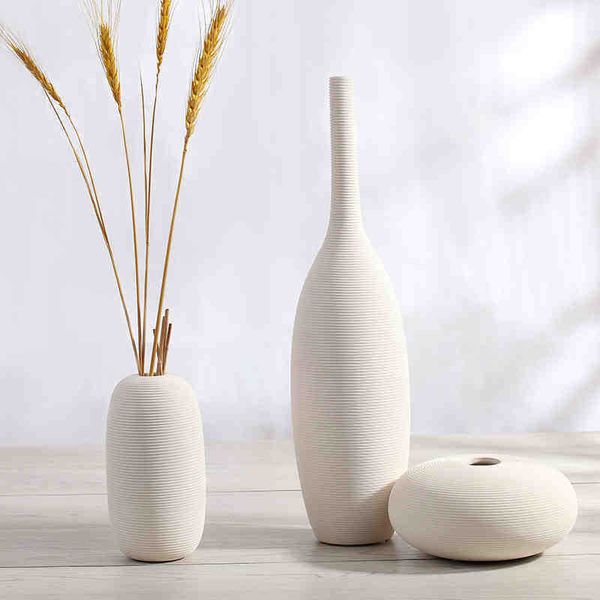 White ceramic art vases for home decor, Nordic-style tall porcelain vases perfect for living or dining rooms