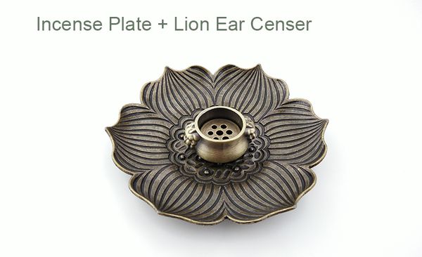 Wholesale set: 1 bauhinia incense plate with 1 copper holder, decorative statue inscription burner