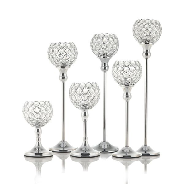 Wocadle Crystal Tealight Candle Holders for elegant coffee table centerpieces, perfect as metal candlestick stands for weddings and home decor