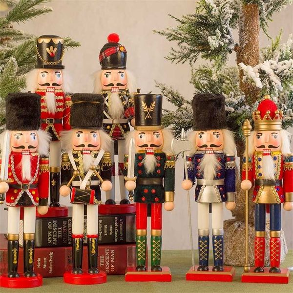 Wooden nutcracker dolls for festive home decor, handcrafted vintage Christmas ornaments and gifts
