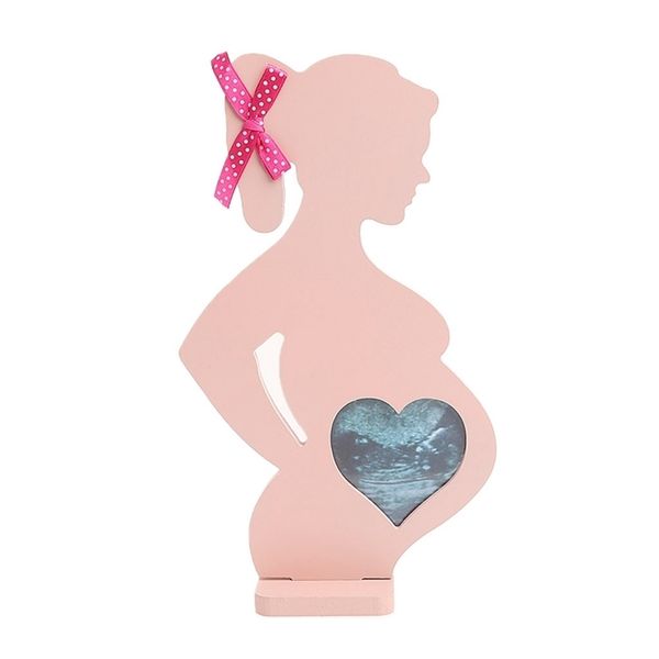 Wooden photo frame for pregnancy announcements, weddings, and home decor