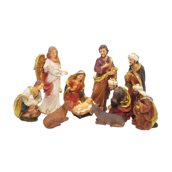 Zayton Nativity Statue featuring Baby Jesus in a manger, perfect as a Christmas crib ornament or miniature church decoration, ideal for festive home decor or as a Xmas gift